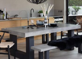 concrete dining table
