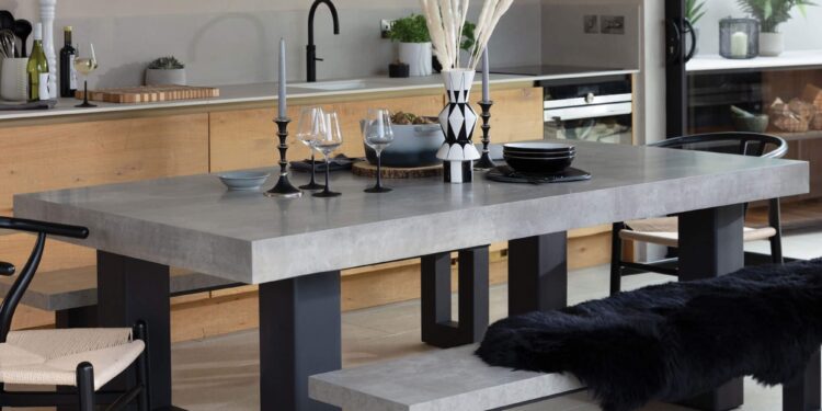 concrete dining table