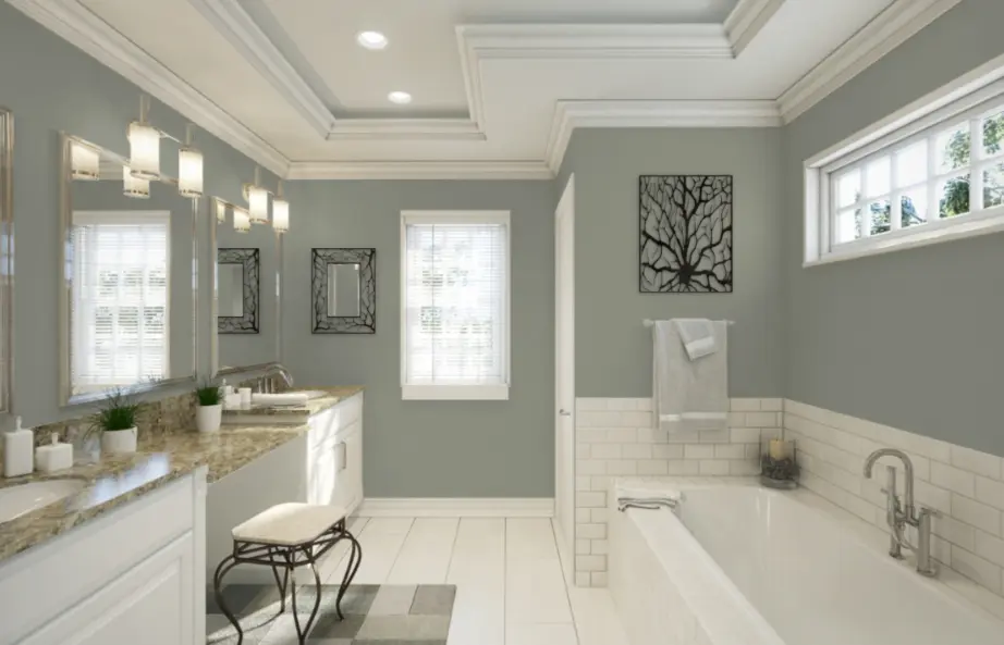 evergreen fog sherwin williams Bathrooms