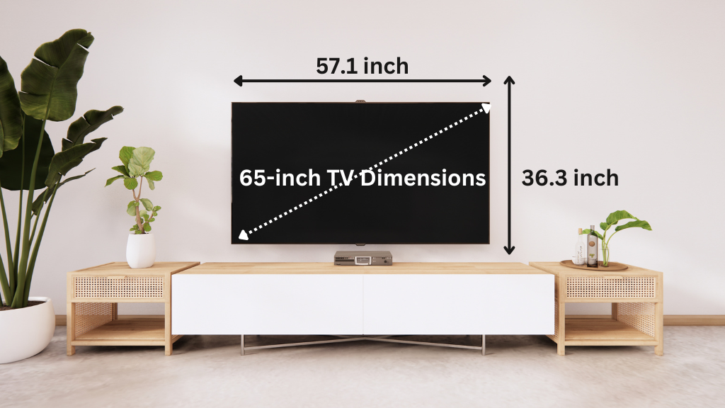 how wide is a 65 inch tv 2