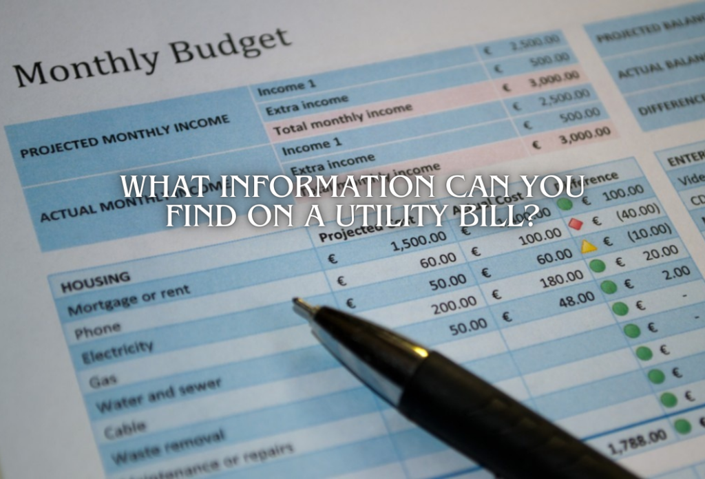 What information can you find on a utility bills